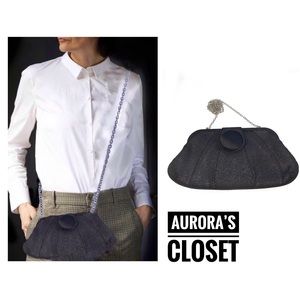 Taleen Black Clutch Purse Crossbody Strap